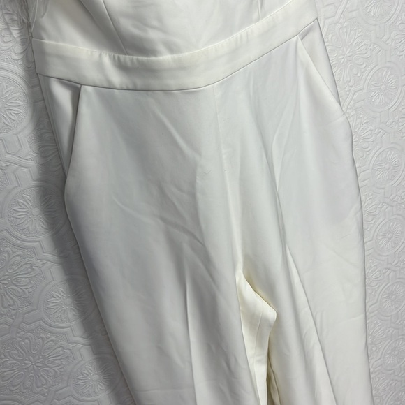Saylor Feather Janae Jumpsuit White NYE Party Going Out Strapless BHLDN Collab - Picture 8 of 13